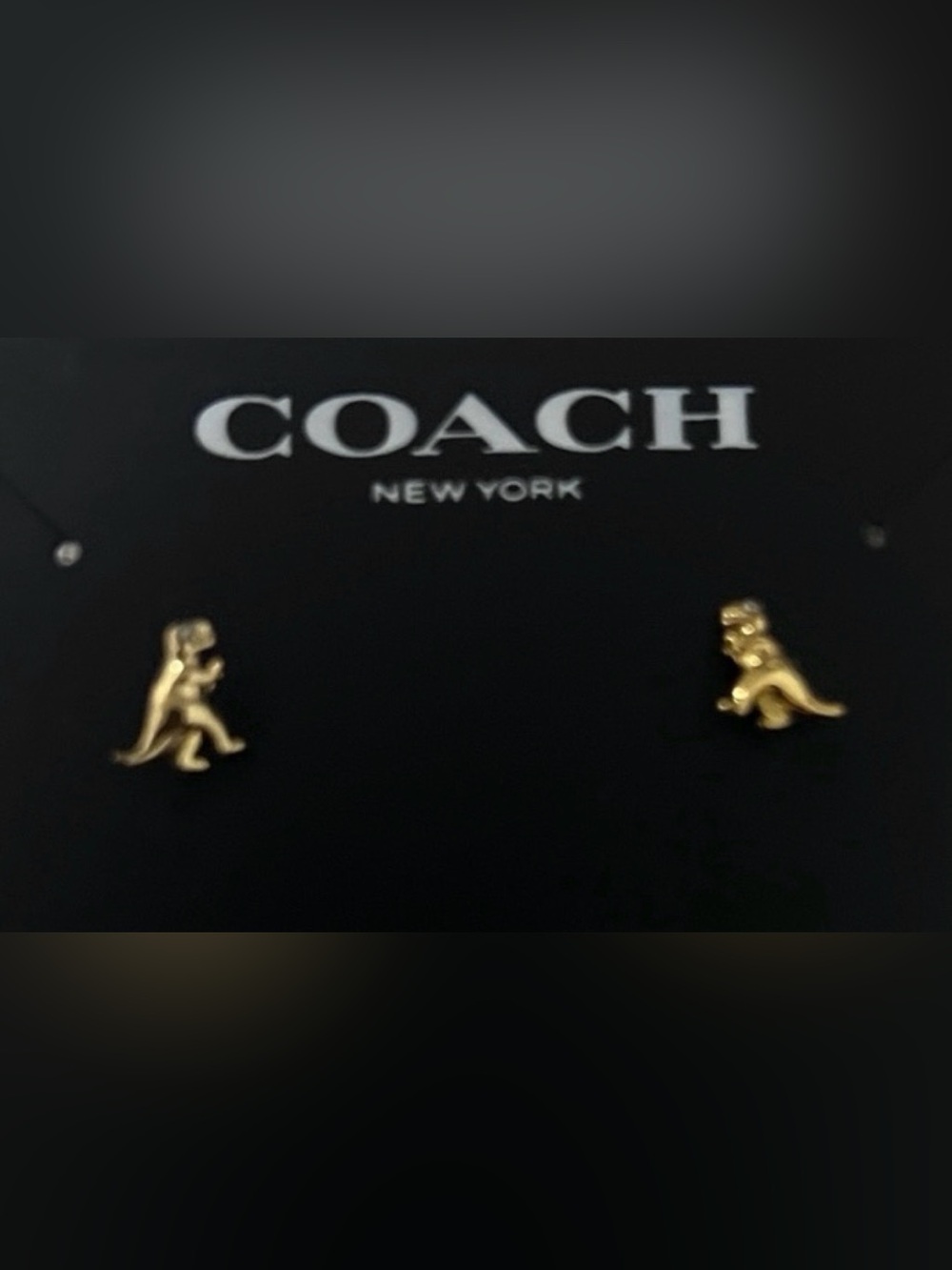 Coach Rexy Stud Gold Earrings NWT
